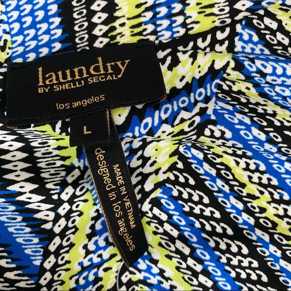 Laundry By Shelli Segal || blue green wrap dress - Picture 4 of 7